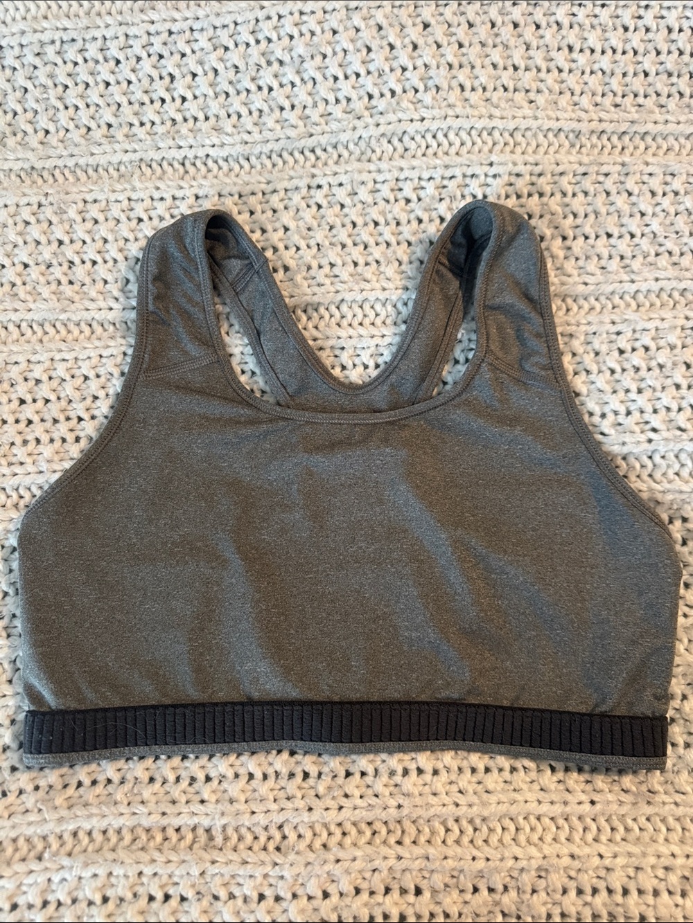 Nike Gray Racerback Sports Bra with Black Swoosh - Picture 3 of 6